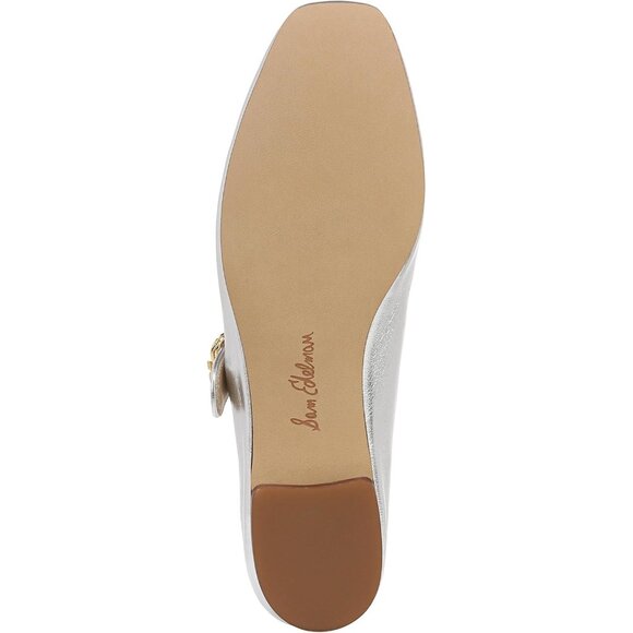 Sam Edelman Womens Soft Silver Leather Closed Pointed Toe  Mary Jane Flat Shoes - Picture 5 of 8